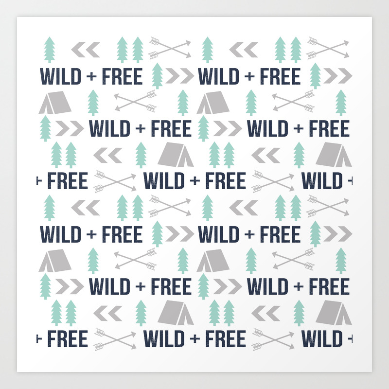 Camper Wild And Free Minimal Nursery Basic Grey Navy Mint White