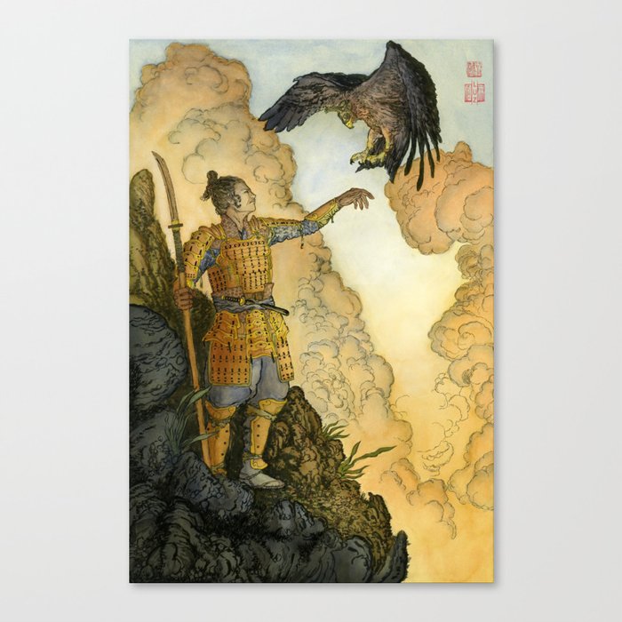 The Samurai and the Eagle Canvas Print