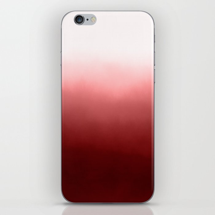 Boho Dip Dye Crimson Red Ombre Gradient iPhone Skin