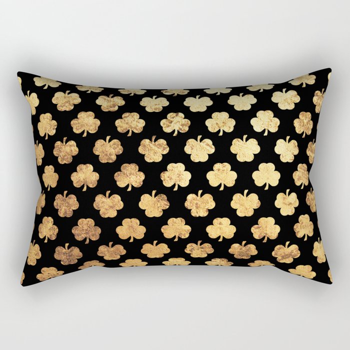 Golden Shamrocks Rectangular Pillow
