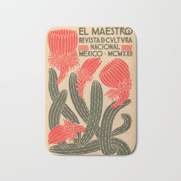 Mexico, Cactus Vintage Wall Art Bath Mat