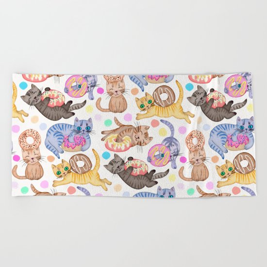 Sprinkles on Donuts and Whiskers on Kittens Beach Towel