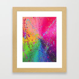 Rainbow splatter paint Framed Art Print