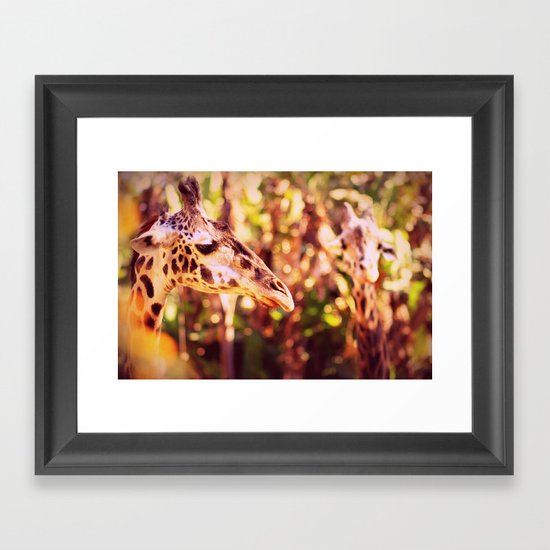 abstract with two giraffes Framed Art Print