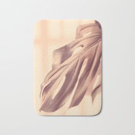 Pink Monstera Print | Monstera Deliciosa Swiss Cheese Plant | Leaf Photography Bath Mat