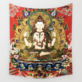 Chenrezig Bodhisattva Tibetan Buddha Wall Tapestry