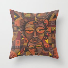 Family II portrait of an African family Throw Pillow