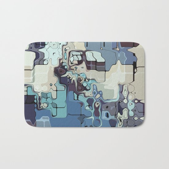 Blue And Green Pastels Abstract Bath Mat