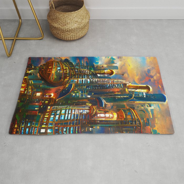 Skyline from the Future Rug
