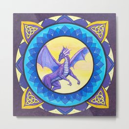 The Dragon Guide - celtic knot mandala Metal Print | Eragon, Mystic, Acrylic, Mandalas, Krisfairchild, Dragonbedding, Mandala, Bohoart, Painting, Celticknot 