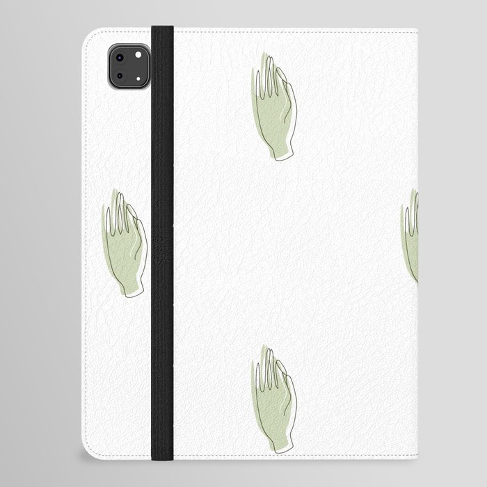 Mudra Hand Line Art Pattern iPad Folio Case
