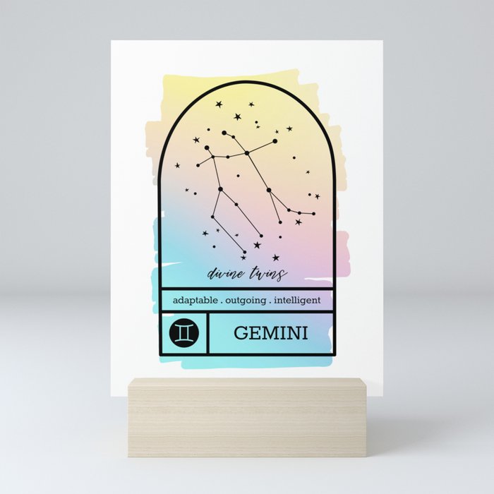 Gemini Zodiac | Pastel Gradient Mini Art Print