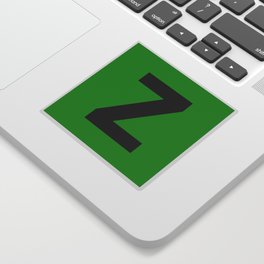 Letter Z (Black & Green) Sticker