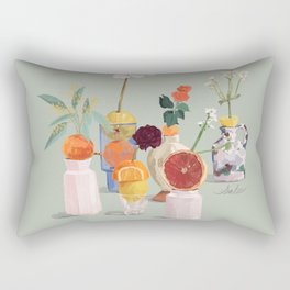 Still Life with Citrus and Flowers Rectangular Pillow