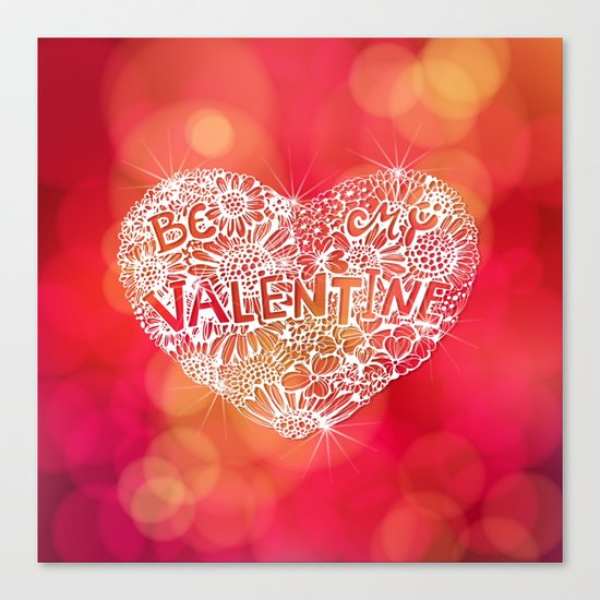 Floral heart Canvas Print