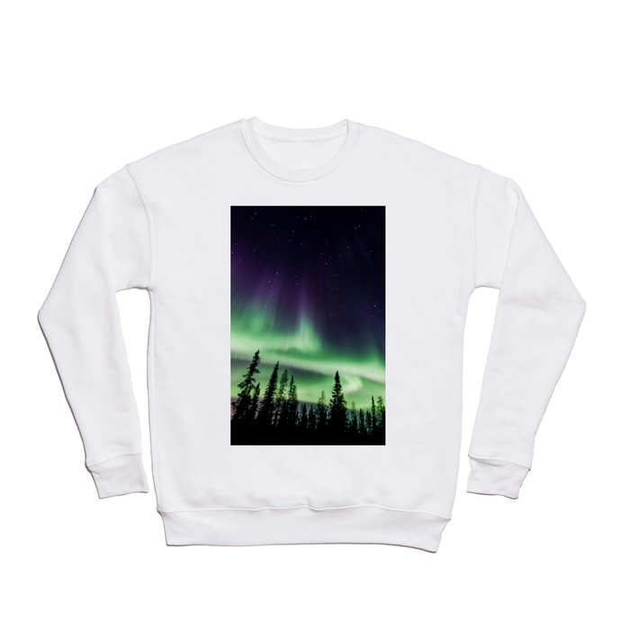 Aurora during geomagnetic storm in Yellowknife, Canada Crewneck Sweatshirt
