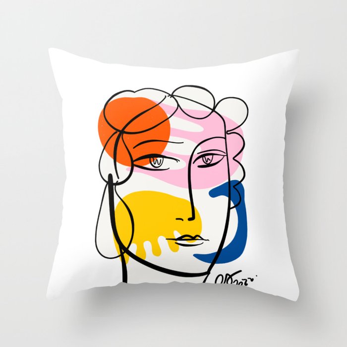 Fauvist Portrait of Woman  Throw Pillow