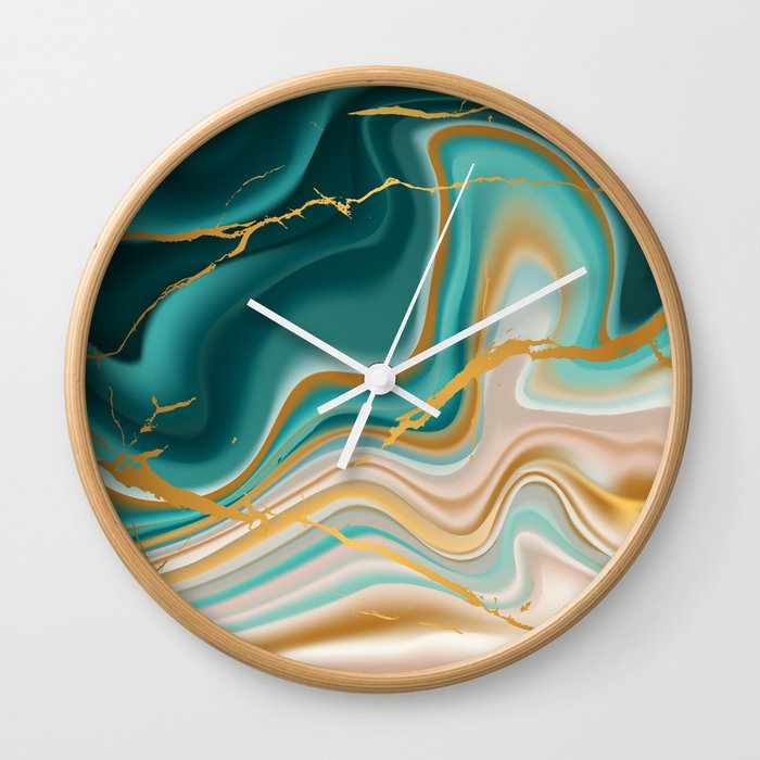 ocean marble effect Wall Clock