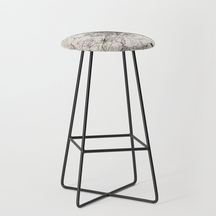 Palermo - Italy | City Map - Black and White Bar Stool