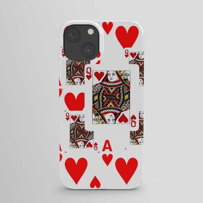 RED QUEEN OF HEARTS  & ACES PLAYING CARDS ARTWORK iPhone Case