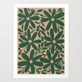 Flowers Bloom, Green Art Print