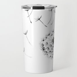 Dandelion Ink Drawing Travel Mug