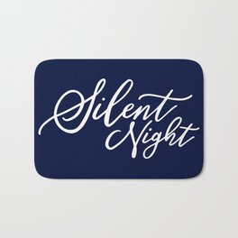 Silent Night, Christmas Design Bath Mat | Night, Blue, Graphicdesign, Typography, Silent, Dark, Silentnight, Moon, Music, Heavensnight 