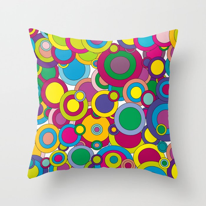 Pop Art Polka Dots Throw Pillow