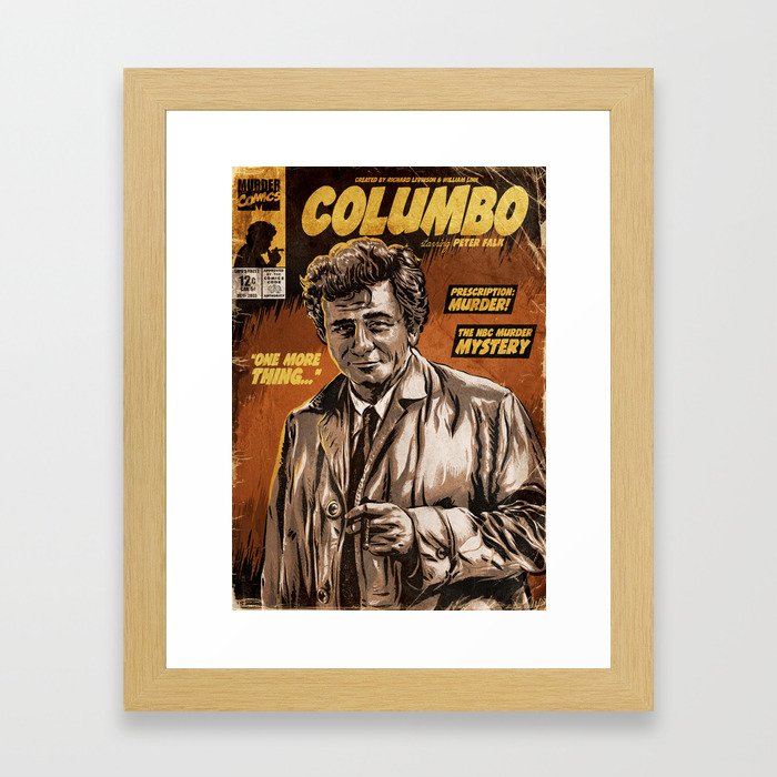 Columbo - TV Show Comic Poster Framed Art Print