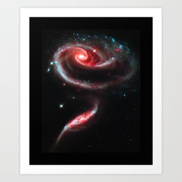 Galaxy Rose Red Art Print