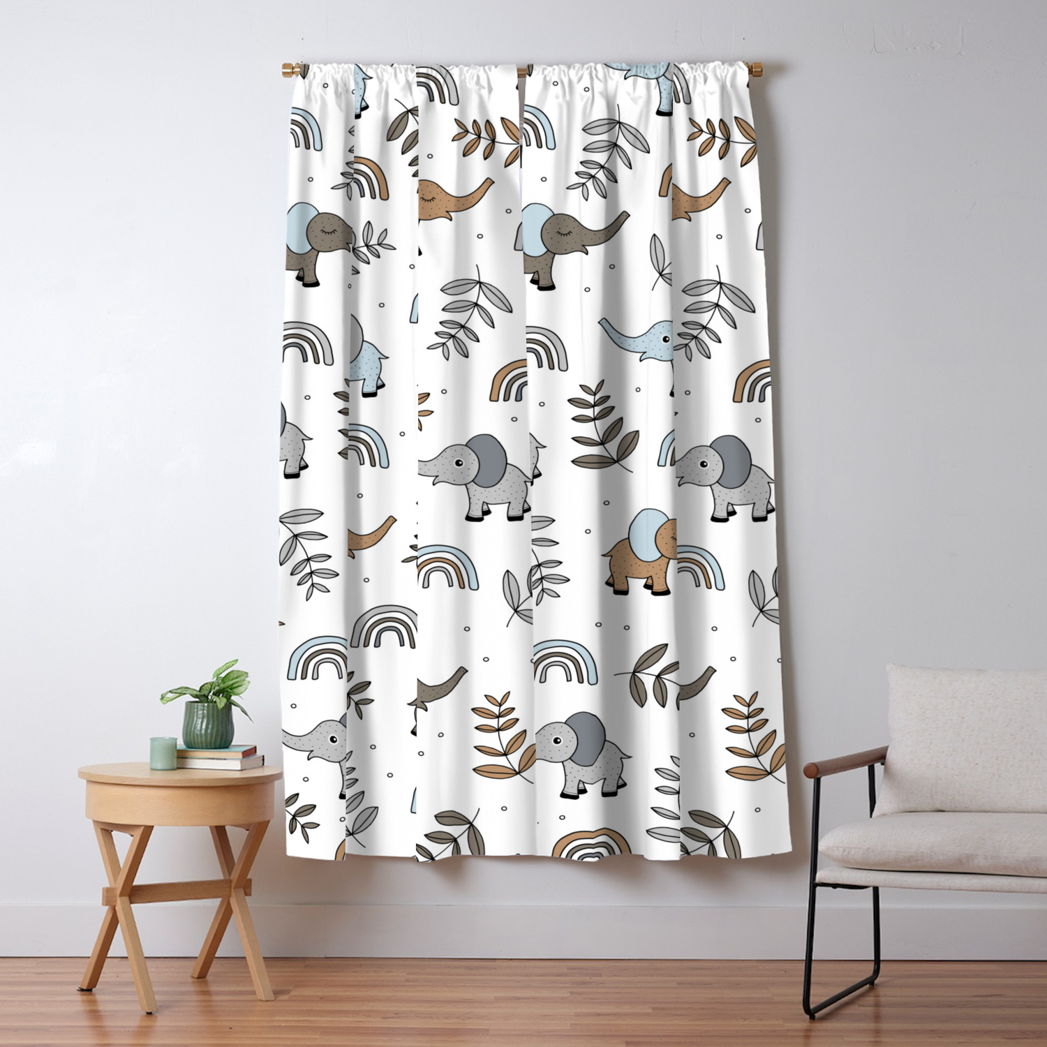 Little Elephant Safari Rainbow Love Neutral Nursery Blackout Rainbow Love Neutral Nursery Blackout
