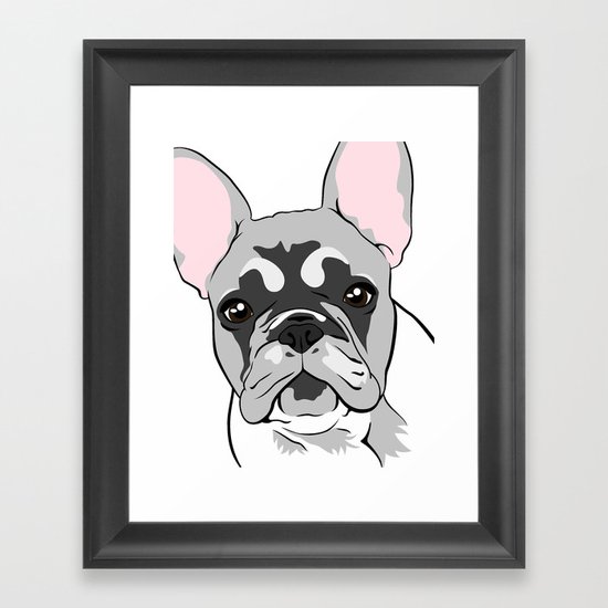 Jersey the French Bulldog Framed Art Print
