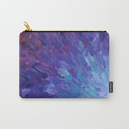 SCALES OF A DIFFERENT COLOR - Abstract Acrylic Painting Eggplant Sea Scales Ocean Waves Colorful Carry-All Pouch
