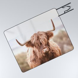Highland Cow in a Field Southern Picnic Blanket