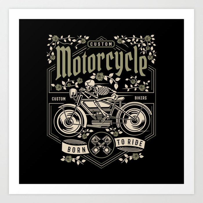 CUSTOM MOTORCYCLE Art Print