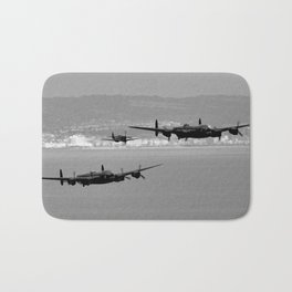 Lancasters Together Again Bath Mat | Airplane, Vintage, Rememberance, Bomber, Battle, Wwii, Retro, Plane, Spitfire, Photo 
