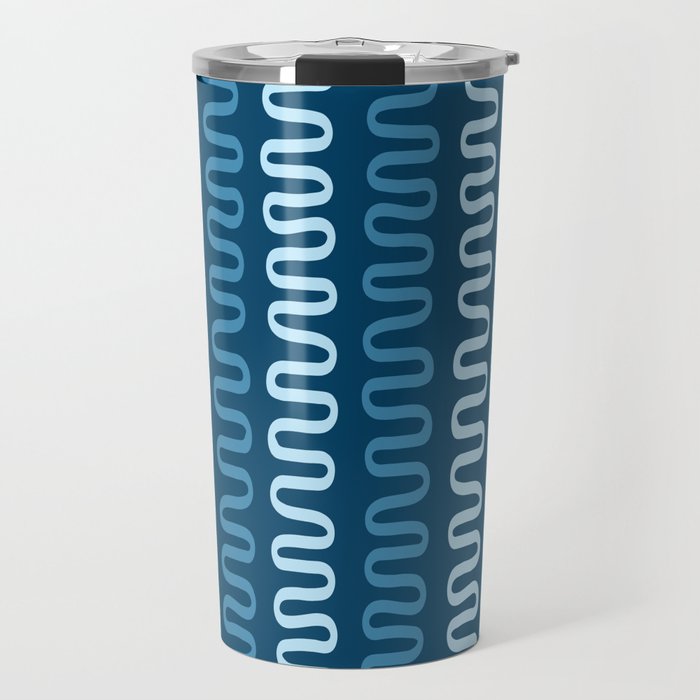 Abstract Shapes 237 in Midnight Blue (Snake Pattern Abstraction) Travel Mug