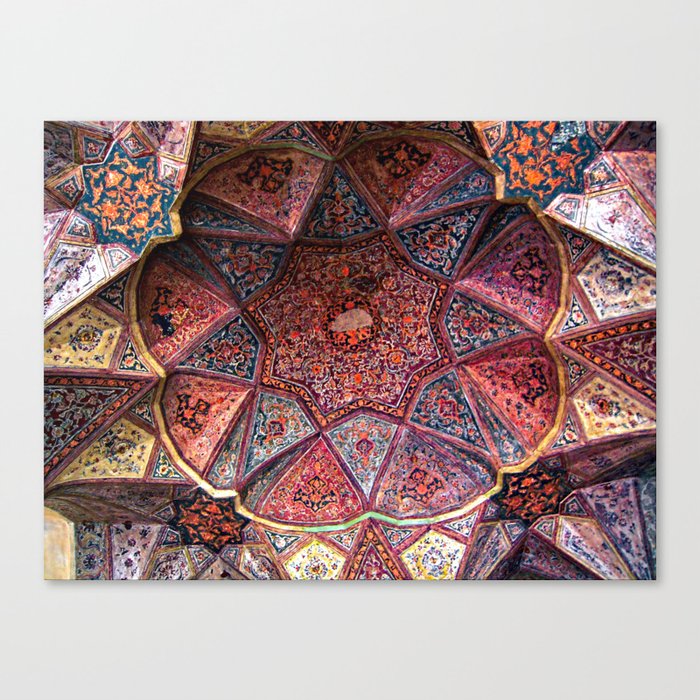Ornamental Architecture Persian Art Tile Mosaic Ceiling, Persia, Iran Canvas Print