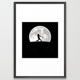 Baseball Moon Framed Art Print