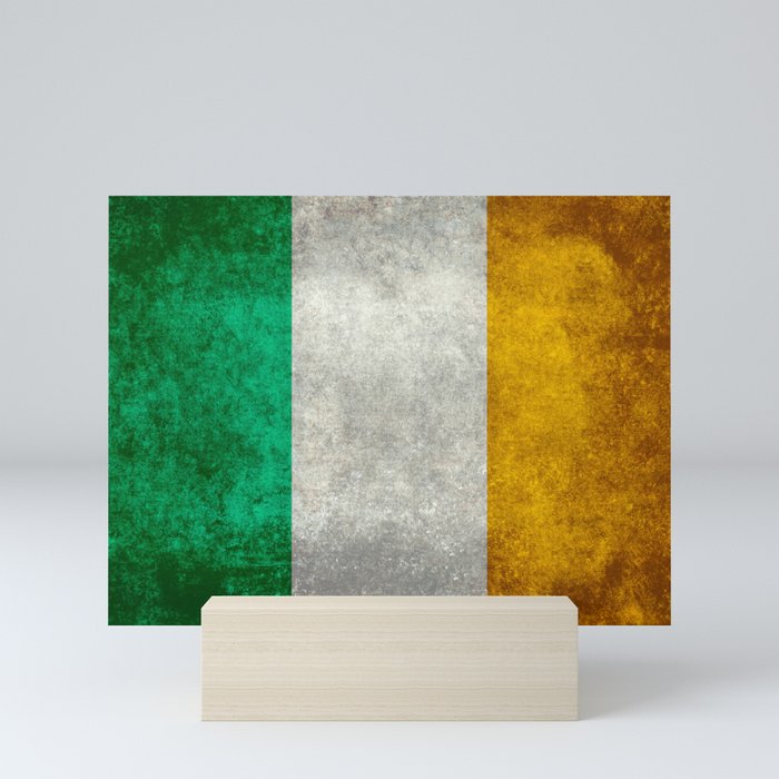 Flag of Ireland, grungy Irish flag Mini Art Print