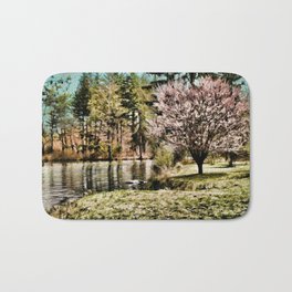Spring Time In New England Bath Mat | Digital, Nature, Painting, Landscape 