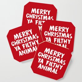 Merry Christmas Ya Filthy Animal, Funny, Saying Coaster