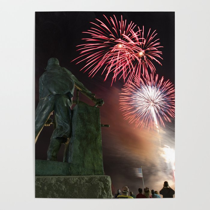 Fourth of July Fireworks in Gloucester Poster by Roger Porter Society6