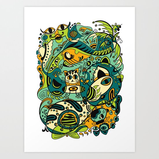 Cat - 12 Animal Signs Art Print