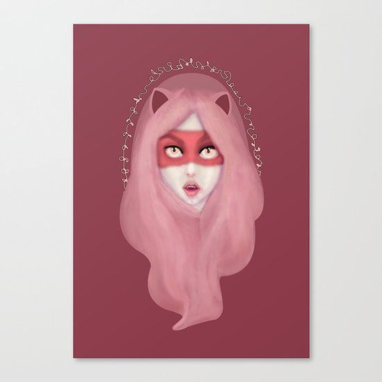 kitty.pink.power Canvas Print