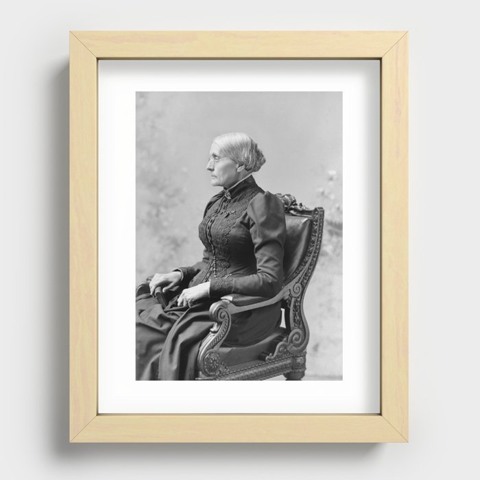 Susan B. Anthony Portrait - 1891 Recessed Framed Print