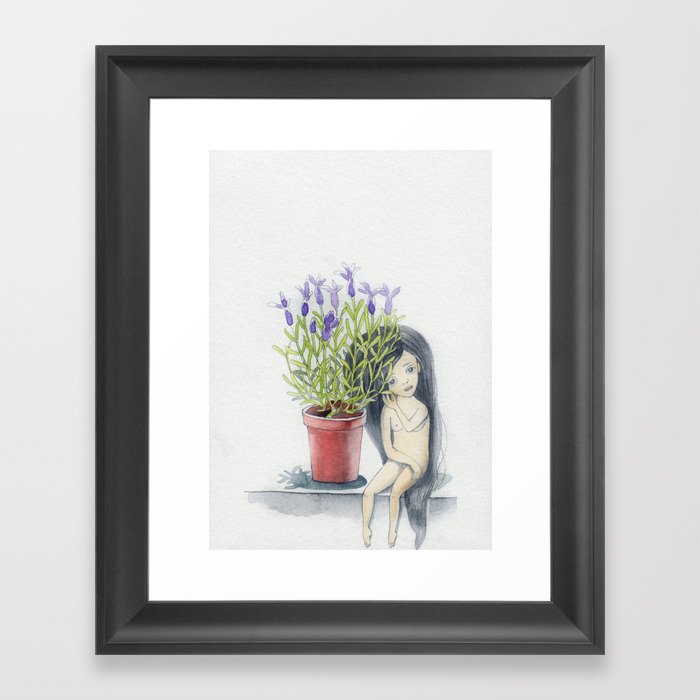 listening to the lavender's breath Framed Art Print