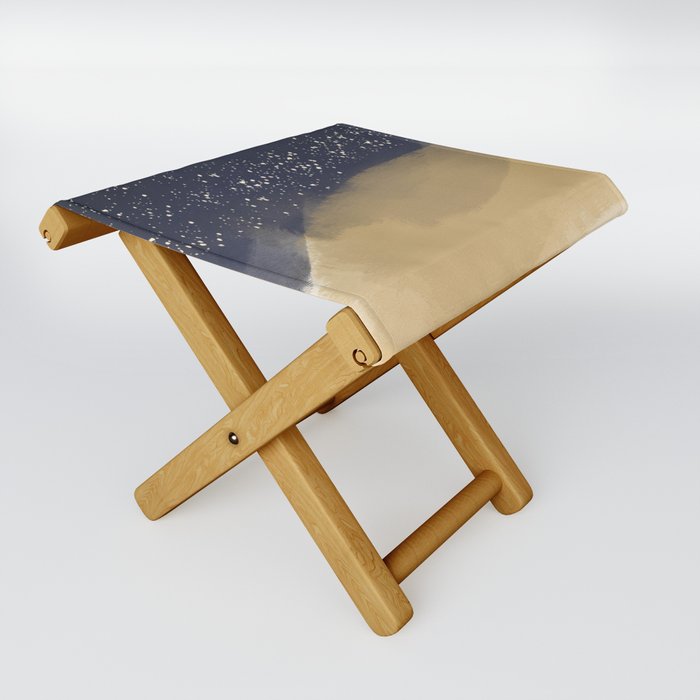 Golden speckles large abstract Folding Stool