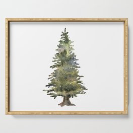 Watercolor Pine Tree Serving Tray