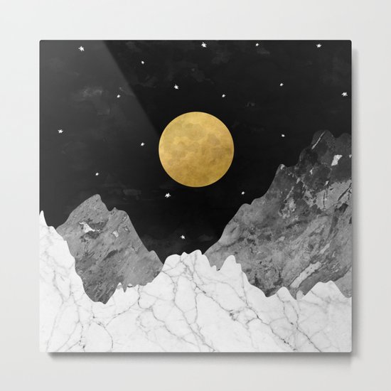 Moon and Stars Metal Print